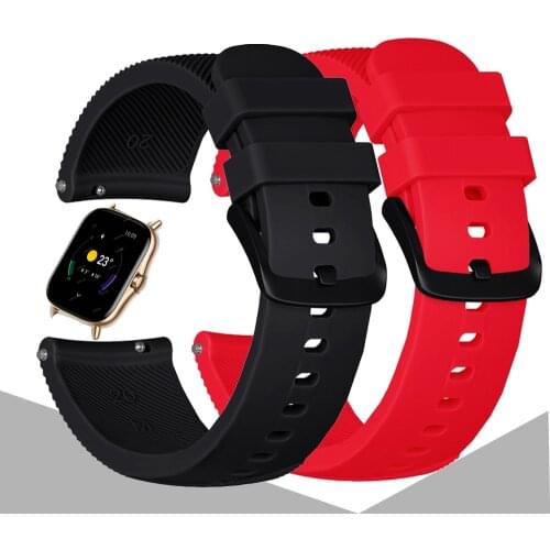 For Huami Amazfit GTS 2 Smart band Bracelet 20mm Silicone Sport Strap for Amazfit GTS 2E 2 Mini Bip S Strap Replace Accessories