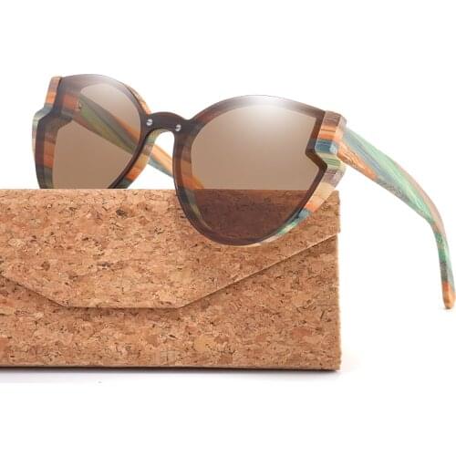 Fashion Butterfly Wood Bamboo Sunglasses Polarized for Women Mens New Brand Designer Wooden Sun Glasses UV400 Free Shipping