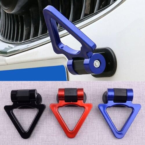 CITALL Car Universal Exterior Triangle Track Racing Tow Towing Hook Look Decoration Red/ Blue/ Black ABS