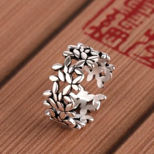 Ins Style Vintage Leaf Rings for Women Men Lover Finger Ring Minimalist Jewelry Boho Wholesale