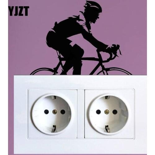 YJZT Bicycle Race Cycling Cyclist Bike Sport Wall Stickers Switch Decal Vinyl Interesting 8SS-2413