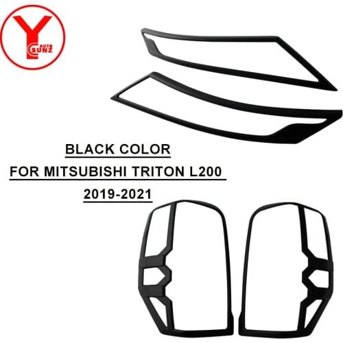 Rear Lamp Cover For MITSUBISHI triton L200 2019 2020 2021 Head Light Trim Overlay ABS Chrome Lamp Frame Cover Accessories YCSUNZ