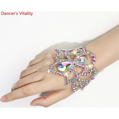 Belly Dance Female adult High-end Elegant Bracelet Exquisite Rhinestone Matching Accessories Mittens