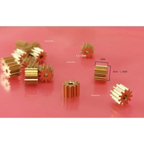 10X 0.4M 11T mini copper gear For 1.48 1.98 (1.5 / 2 MM)thickness 5.2mm motor gear