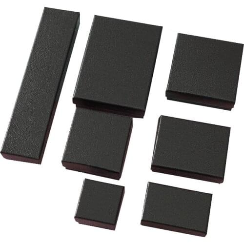 12Pcs Black Kraft Paper Jewelry Packaging Earrings Ring Necklace Pendant Case Storage Jewellry Display Gift Boxes For Women