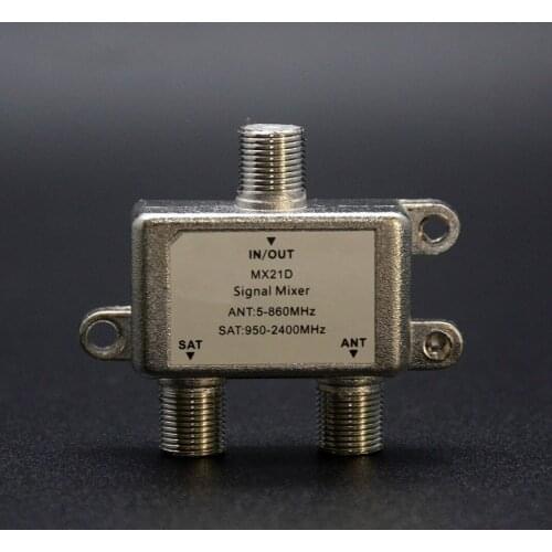 2 In 1 Dual-use 2 Way Diplexer TV Signal Mixer Satellite Sat Coaxial Combiner Cable Splitter Switch Switcher