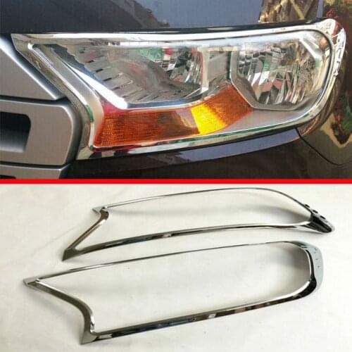 ABS Chrome Decorate Front Head Light Headlight Lamp Cover Trim Molding Frame For Ford Ranger 2016 2017