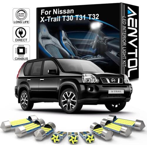 AENVTOL Canbus For Nissan X-Trail T30 T31 T32 2001-2020 Auto LED Interior Dome Map Light Car Lamp Accessories Kits No Error
