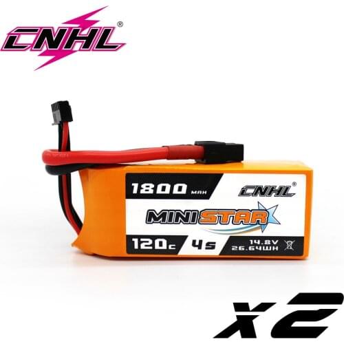 2PCS CNHL Lipo 4S 14.8V 1800mAh MiniStar Series 120C(Max 240C) Lipo Battery XT60 For FPV RC Car Boat Heli Airplane