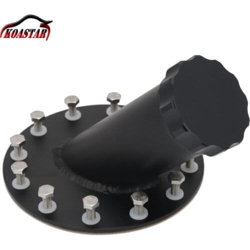 12.5cm Aluminum Billet Fuel Cell Fuel Surge Tank Cap 12 Bolts Fuel Cap 45 Degree Filler Neck