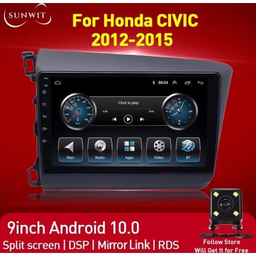 9inch 2 Din Car Stereo For 2006-2011 Honda Civic Car Radio Multimedia Video Player GPS Navigation Android 10.0 2+32G Mirror Link