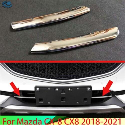 For Mazda CX-8 CX8 2018 2019 ABS Chrome Front Grille Accent Cover Lower Mesh Trim Molding Styling Bezel Garnish