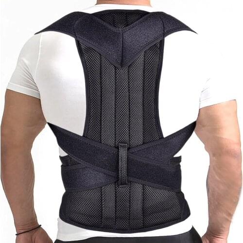 Silver Medical Support Bar Back Pain Brace Posture Corrector Belt Spine Shoulder Waist Lumbar Support Belt Health Care Men Women