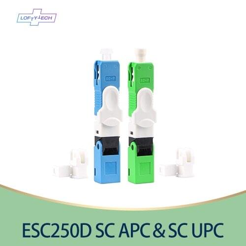 Free Shipping 200 PCS/Lot FTTH ESC250D SC APC and SC UPC Single-Mode Fiber Optic Quick Connector FTTH SM Optic Fast Connector