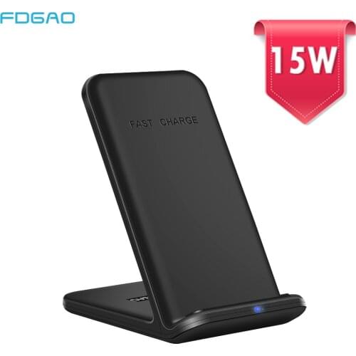 FDGAO Fast Charging 15W Qi Wireless Charger Stand For iPhone 12 11 Pro XS XR X 8 Quick Charge Type C USB For Samsung S21 S20 S10