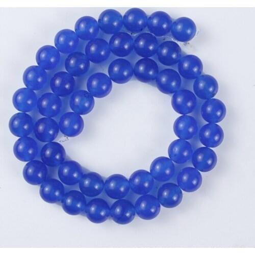 Natural Stone Beads B Color Royal Blue Agate Round Loose Beads for Making DIY Bracelet Earrings Accessories 4/6/8/10/12/mm