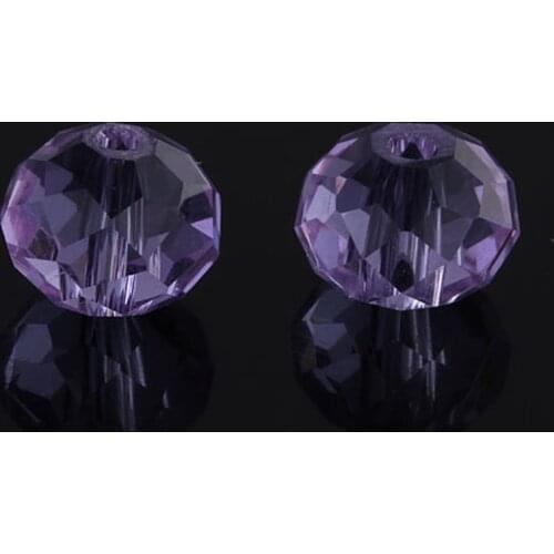 100PCS 8MM Austria Crystal Bead Rondelle Loose Faceted Glass Beads Spacers Beads for Bracelet Jewelry Making