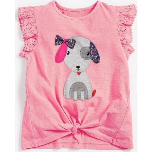 Childrens T-Shirt 2021 Summer Short-Sleeved Knitted Cotton T-Shirt for Girls Kids Tops Clothing