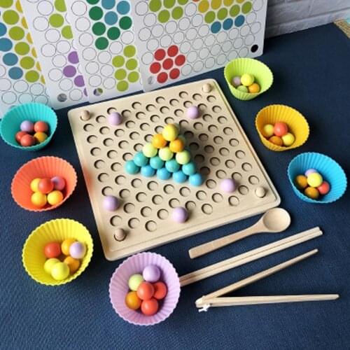 Kids Toys Montessori Wooden Toys Hands Brain Training Clip Beads Puzzle Board Math Game Baby Early Educational Toys For Children