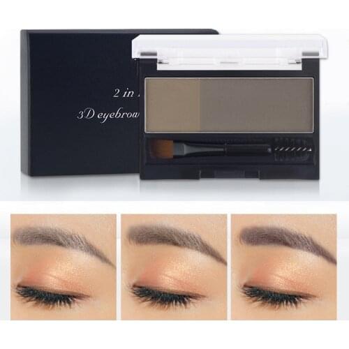 Double Color Eyebrow Powder Professional Makeup Palette Eyebrow Stamp Eye Brow Enhancers Eye Brows Shadow Make Up Brow Powder
