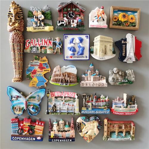 Egyptian Fridge Magnet Switzerland Estonia Denmark Paris Italy Germany Finland Budapest Austria Magnetic Sticker Home Decor