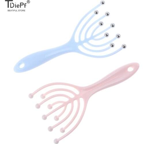 Hot Seller 1pcs Scalp Massager Steel Ball Head Massage Relaxation Five/Nine Finger Massager For Head
