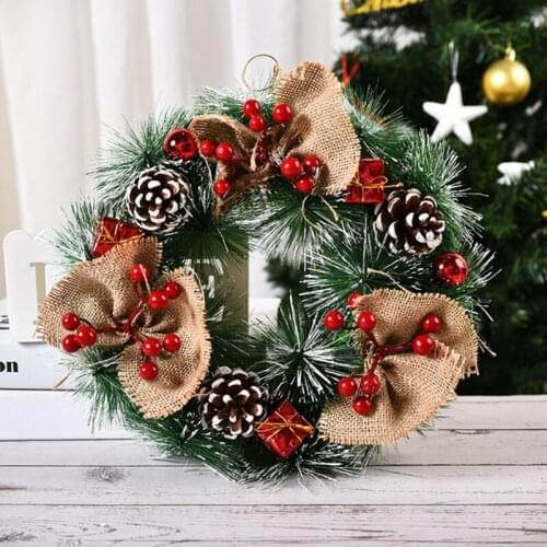 Artificial Christmas Wreath Colorful Beautiful Wall Window Door Wreath for Front Door Party Décor BS