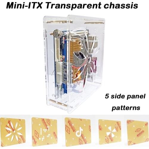 ITX transparent mini chassis Desktop computer simple case HTPC chassis industrial control box case acrylic Easy to install