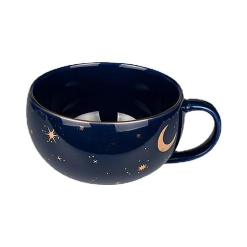 Cute Ceramic Coffee Mug Nordic Modern Mug Moon Star Couple Water Cup Breakfast Large Capacity Tazas De Cafe Luxury Birthday Gift