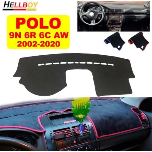 Carpet Car Dashboard Cover Mat For VW Polo 9N 9N3 6R 6C AW 2019 2010 Anti Glare Dash Pad Protector Dashmat Accessories 2002-2020