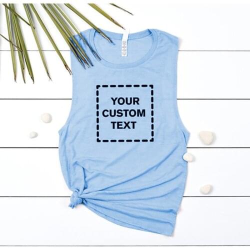 Customized Print Cotton Tank Top Design Your OWN Logo or Photo Sleeveless personalized Tops for Women Plus Size M30658