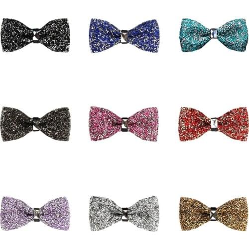 Men Crystal Pre-tied Bowties Noble Luxury Sparkling Shiny Glittery Bow Ties BWTQN0330