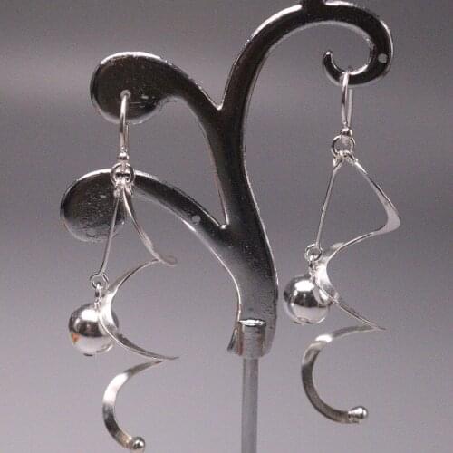 New Arrival S925 Sterling Silver Earrings Women Luck Hollow Special Dangle Earrings 56x14mm