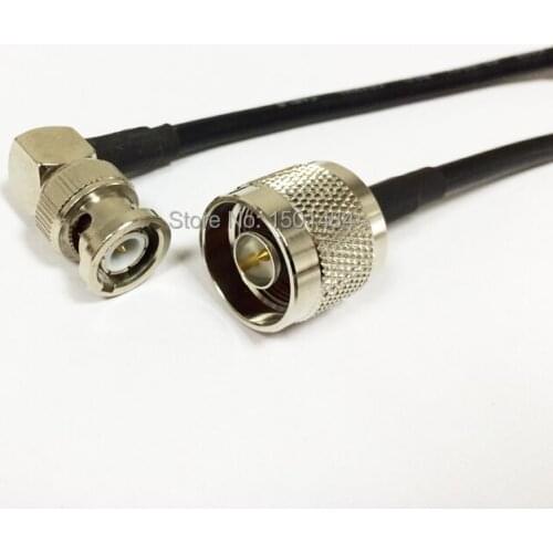 New N Male Plug Connector Switch BNC Male Plug Right Angle Convertor RG58 Wholesale Fast Ship 50CM 20"Adapter