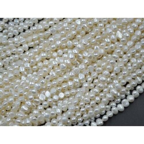 Wholesale 20 strands white freshwater Baroque pearl 5-6*7mm