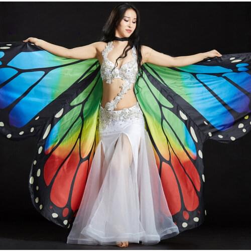 Belly Dance Costume 360 Butterfly Isis Wings Gradient Colourful Stage Performance Props Butterfly Wings for Belly Dance Cloak