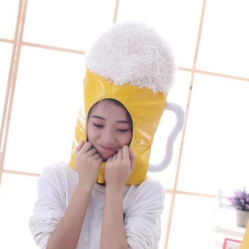 Plush Beer Hood Hat Toy Funny Trick Cap Headgear Photography Performance Props