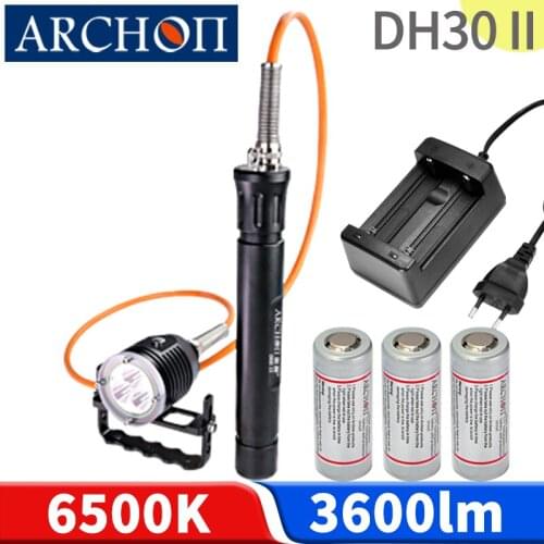 DH30 II 3600lumen diving light Professional diving flashlight Underwater 100m Diving spotlight dive lighting HD video fill light