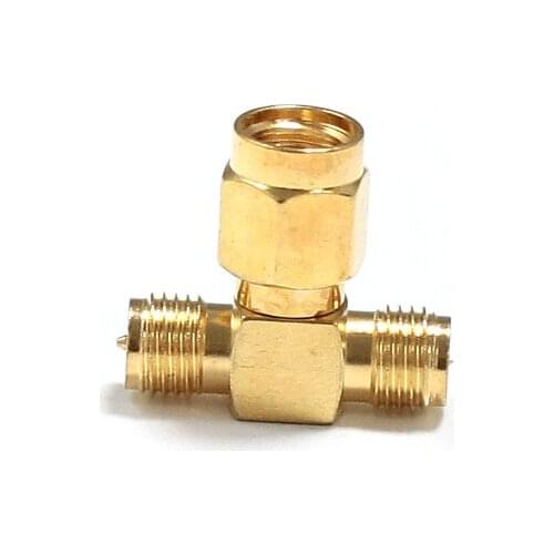 1pc RF SMA Adapter Splitter RP-SMA Male To 2 RP-SMA Female Adapter 3 Way Wholesale Fast Shipping