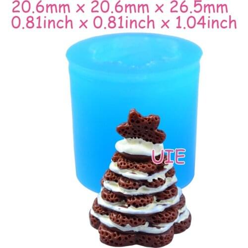 GYL572U 20.6mm x 20.6mm x 26.5mm 3D Christmas Tree Dessert Silicone Mold Fondant Cake Decoration Candy Resin Clay Earrings
