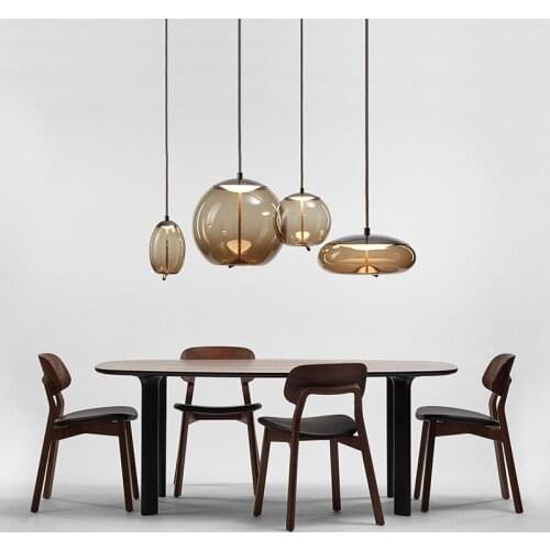 Glass chandelier dining room bar window front desk Decoration post modern simple single head combination Chandelier