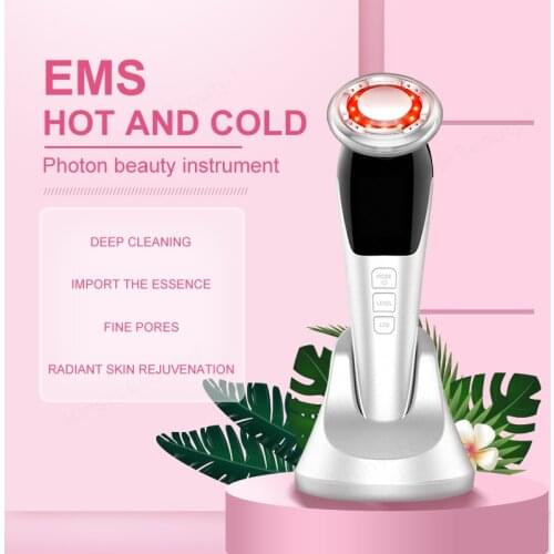 EMS Facial Massager Hot Cool Ultrasonic Face Lifting Device Micro Current Beauty Face Massager Sonic Vibration Wrinkle Remover