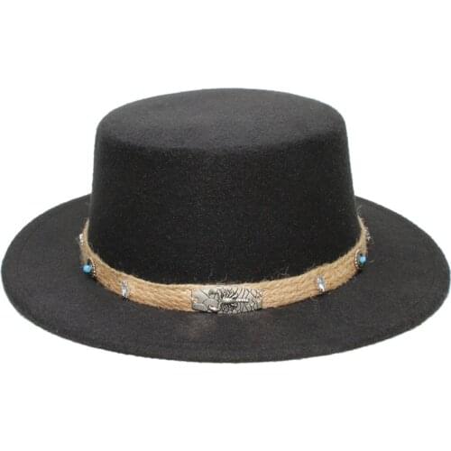 Vintage Unisex Women Men /Kid Child Wool Fedora Flat Dome Oval Top Bowler Porkpie Pork-pie Hat Scorpio Beige Knitted (54/57cm)