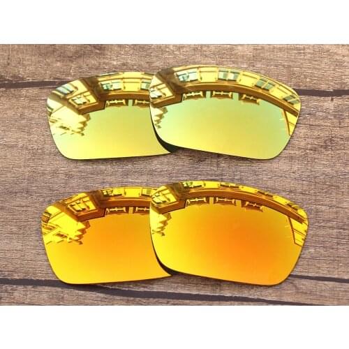 Vonxyz 2 Pairs Ruby Mirror & 24K Mirror Polycarbonate Replacement Lenses for-Oakley Fuel Cell Frame