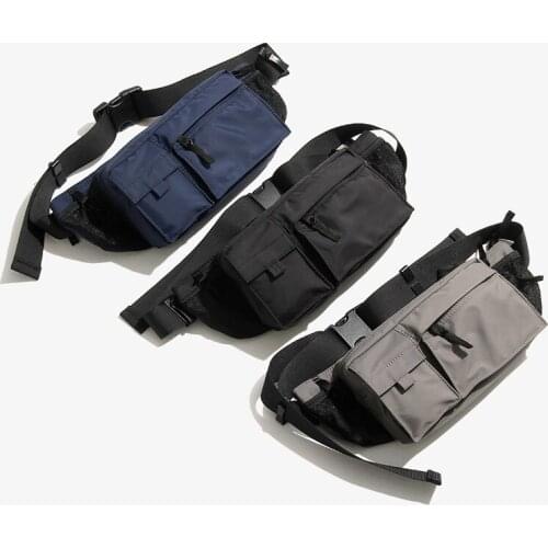 Japanese Yoshida Fanny Pack Casual Nylon Chest Package Unisex Multiple Pockets Shoulder Bag Tokyo Design Fashion Waist Bag Boys