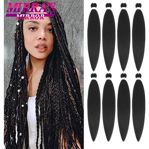 Mirras Mirror Ombre Braiding Hair Pre Stretched Synthetic Hair Extensions Afro Easy Jumbo Braid Hair Hot Water Setting