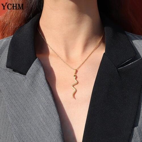 Slytherin Snake Necklace for Women Stainless Steel Choker Necklace Aesthetic Vintage Necklace Woman Jewelry Gift for Girl YCHM