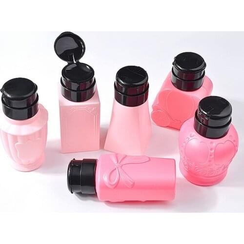 1 Leak-proof Empty Bottle Supplies Press Bottle Nail Polish Remover Water Alcohol Press Bottle Nail Suction Bottle with Lock