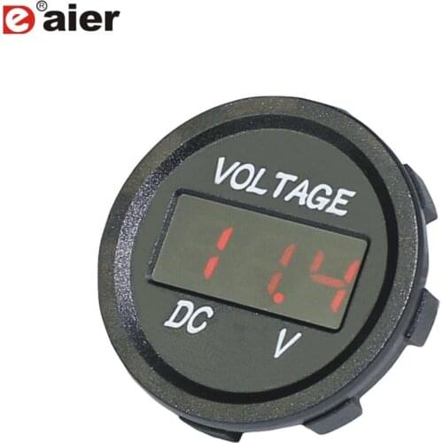 1PCS Red Digital Display LED Voltmeter Marine Waterproof 6-30V and Standard Nut For Car Motorcycle