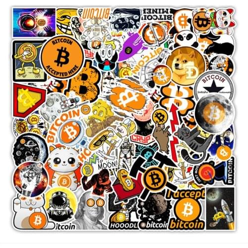 10/30/50PCS50 Cartoon Bitcoin Luggage Decoration Graffiti Notebook Hand Account Refrigerator Waterproof Sticker Toy Wholesale